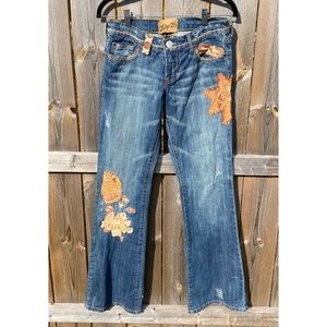 Boho Flare Embroidered Jeans